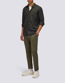 MEN'S LONG-SLEEVED COTTON GABARDINE SHIRT