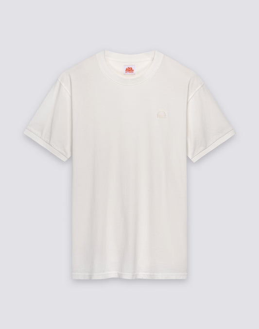 NEW DEY CREW NECK GARMENT-DYED T-SHIRT WITH LOGO