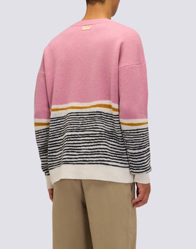 MAGLIONE UNISEX A GIROCOLLO JACQUARD MOTIVO ASTRATTO