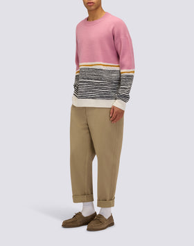 MAGLIONE UNISEX A GIROCOLLO JACQUARD MOTIVO ASTRATTO