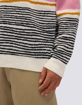 MAGLIONE UNISEX A GIROCOLLO JACQUARD MOTIVO ASTRATTO