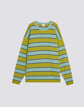 UNISEX CREW NECK SWEATER WITH MULTI-STRIPE PATTERN