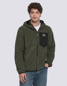 GIACCA UOMO IN PILE FULL ZIP CON CAPPUCCIO