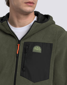GIACCA UOMO IN PILE FULL ZIP CON CAPPUCCIO
