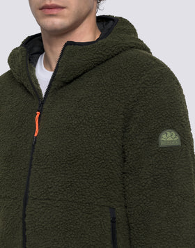 GIACCA TEDDY UOMO CON CAPPUCCIO E ZIP