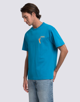 MEN'S CREW NECK T-SHIRT WITH PRINT AND EMBROIDERY