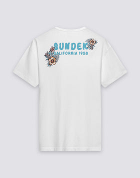 MEN'S CREW NECK T-SHIRT WITH SUNDEK CALIFORNIA 1958 PRINT AND EMBROIDERY