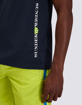 T-SHIRT HOMME À COL ROND AVEC LOGO IMPRIMÉ VERTICAL