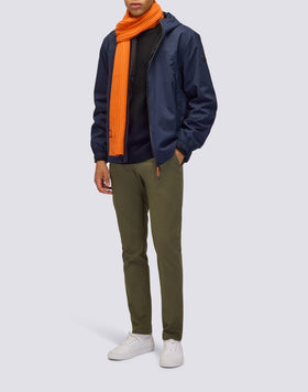 VESTE COURTE À CAPUCHE POUR HOMME EN TISSU CONTRE-COLLAGE