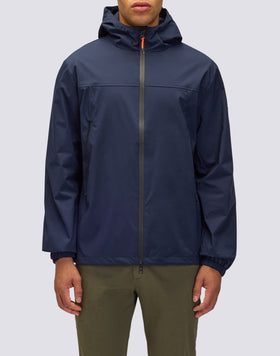 VESTE COURTE À CAPUCHE POUR HOMME EN TISSU CONTRE-COLLAGE