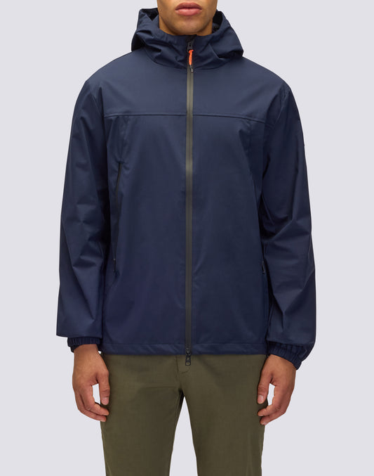 MEN'S SHORT JACKET WITH HOOD IN BONDED FABRIC