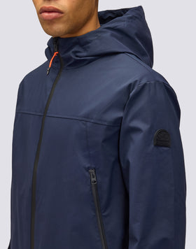 VESTE COURTE À CAPUCHE POUR HOMME EN TISSU CONTRE-COLLAGE