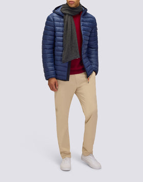 MEN'S 100-GRAM SHORT DOWN JACKET WITH HOOD
