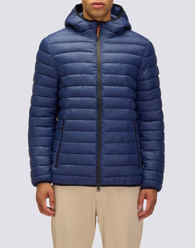 MEN'S 100-GRAM SHORT DOWN JACKET WITH HOOD