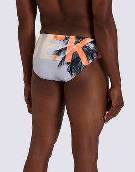 MEN'S SWIM BRIEFS WITH LOGO AND LA DREAM PRINT