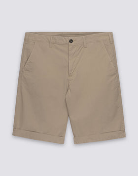 SHORT DE MARCHE HOMME EN POPLIN EXTENSIBLE TEINTE EN PIÈCE