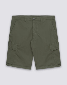 SHORT CARGO HOMME EN POPLINE EXTENSIBLE TEINTE EN PIÈCE