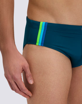MEN'S SWIM BRIEFS WITH TRICOLOR DETAIL