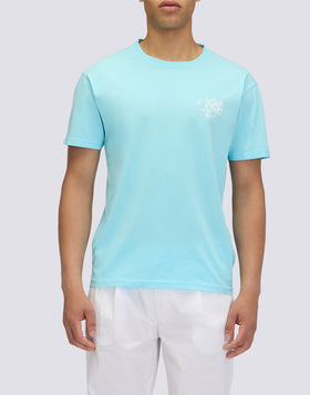 CAMISETA DE CUELLO REDONDO PARA HOMBRE CON ESTAMPADO HIBISCUS DE ARCHIVO