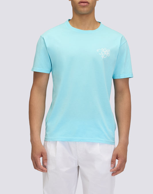 T-SHIRT HOMME À COL ROND AVEC IMPRIMÉ HIBISCUS D'ARCHIVES