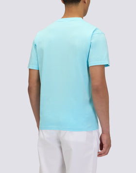 CAMISETA DE CUELLO REDONDO PARA HOMBRE CON ESTAMPADO HIBISCUS DE ARCHIVO