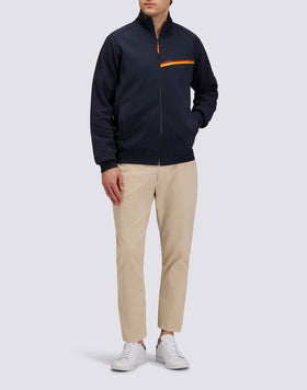 FELPA FULL ZIP CON DETTAGLIO TRICOLORE