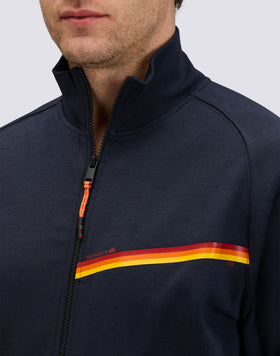 FELPA FULL ZIP CON DETTAGLIO TRICOLORE