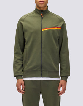 SUDADERA CON CREMALLERA COMPLETA Y DETALLE TRICOLOR