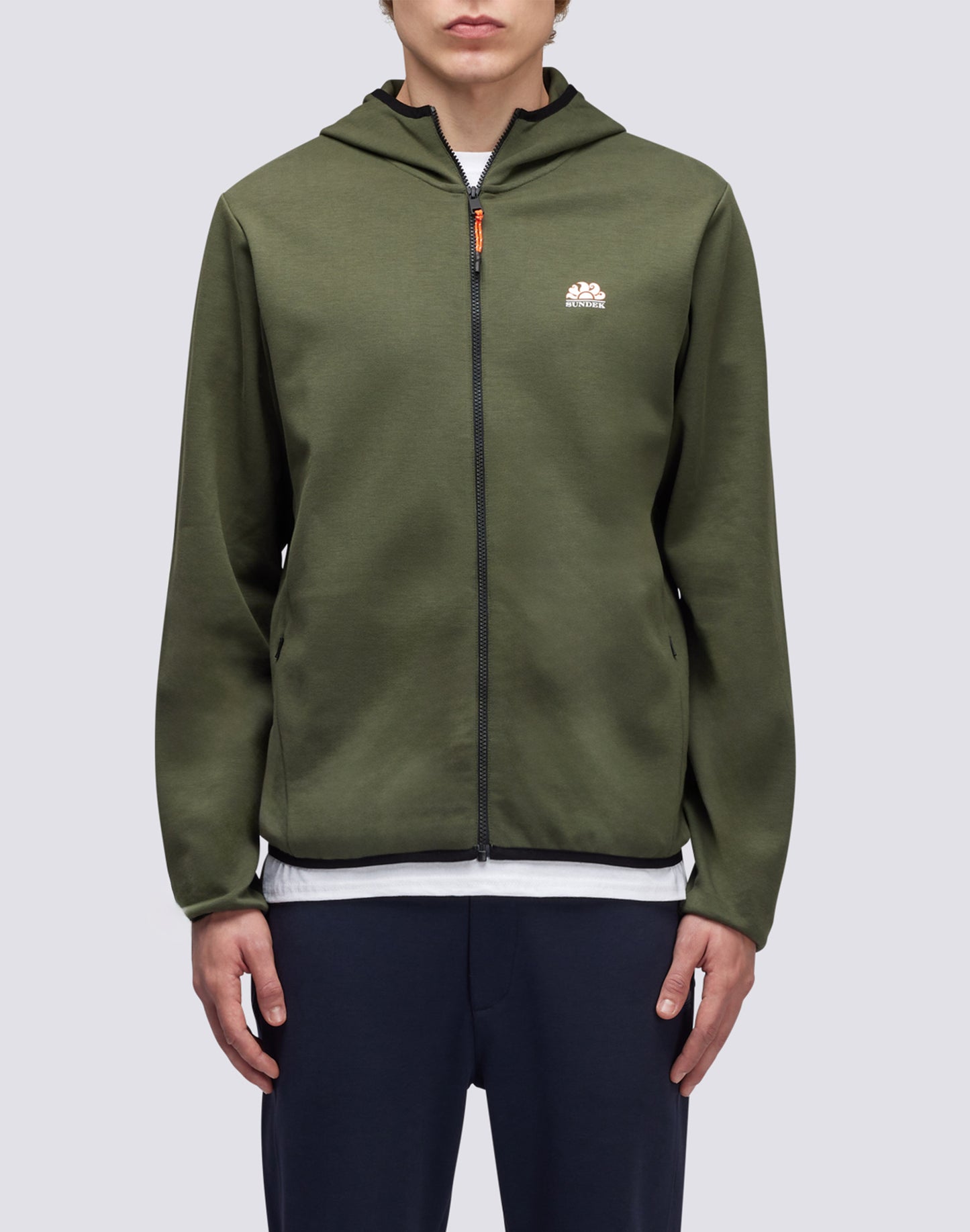 FELPA FULL ZIP CON CAPPUCCIO