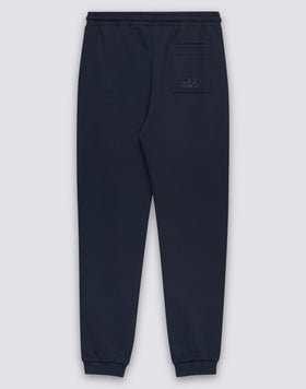MEN'S ELASTIC WAISTED LONG TROUSERS IN RECYCLED INTERLOCK COTTON