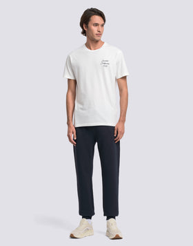 PANTALONI LUNGHI UOMO A VITA ELASTICATA IN COTONE INTERLOCK RICICLATO