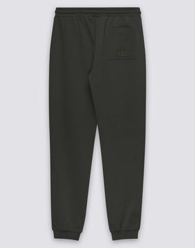 MEN'S ELASTIC WAISTED LONG TROUSERS IN RECYCLED INTERLOCK COTTON