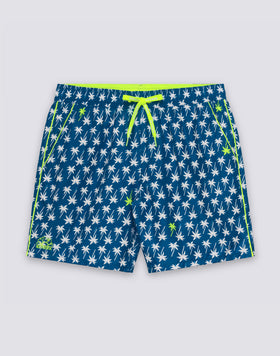 MAILLOT DE BAIN MI-LONGUEUR POUR HOMME AVEC TAILLE ÉLASTIQUE ET IMPRIMÉ À L'ENVERS EN POLYESTER RECYCLÉ REPREVE®