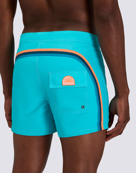 ICONIC TAFFETA FIXED WAIST SHORT SWIMSUIT