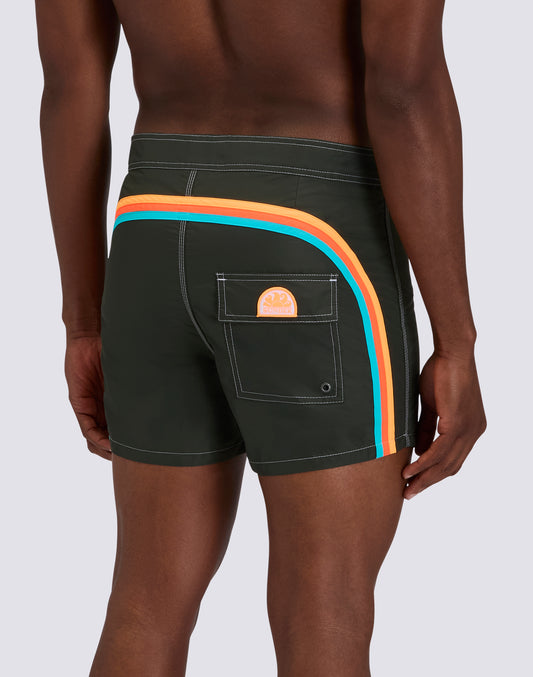 ICONIC TAFFETA FIXED WAIST SHORT SWIMSUIT