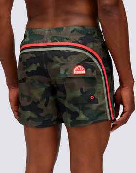 CAMOU PRINT MEDIUM SWIMMING COSTUME WITH ELASTICATED WAIST