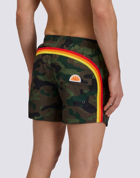 COSTUME DA BAGNO UOMO CORTO VITA ELASTICATA STAMPA CAMOU IN POLIESTERE RICICLATO REPREVE®