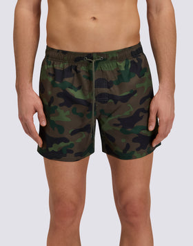 COSTUME DA BAGNO UOMO CORTO VITA ELASTICATA STAMPA CAMOU IN POLIESTERE RICICLATO REPREVE®