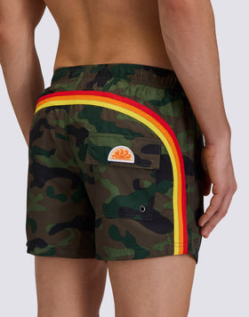 COSTUME DA BAGNO UOMO CORTO VITA ELASTICATA STAMPA CAMOU IN POLIESTERE RICICLATO REPREVE®