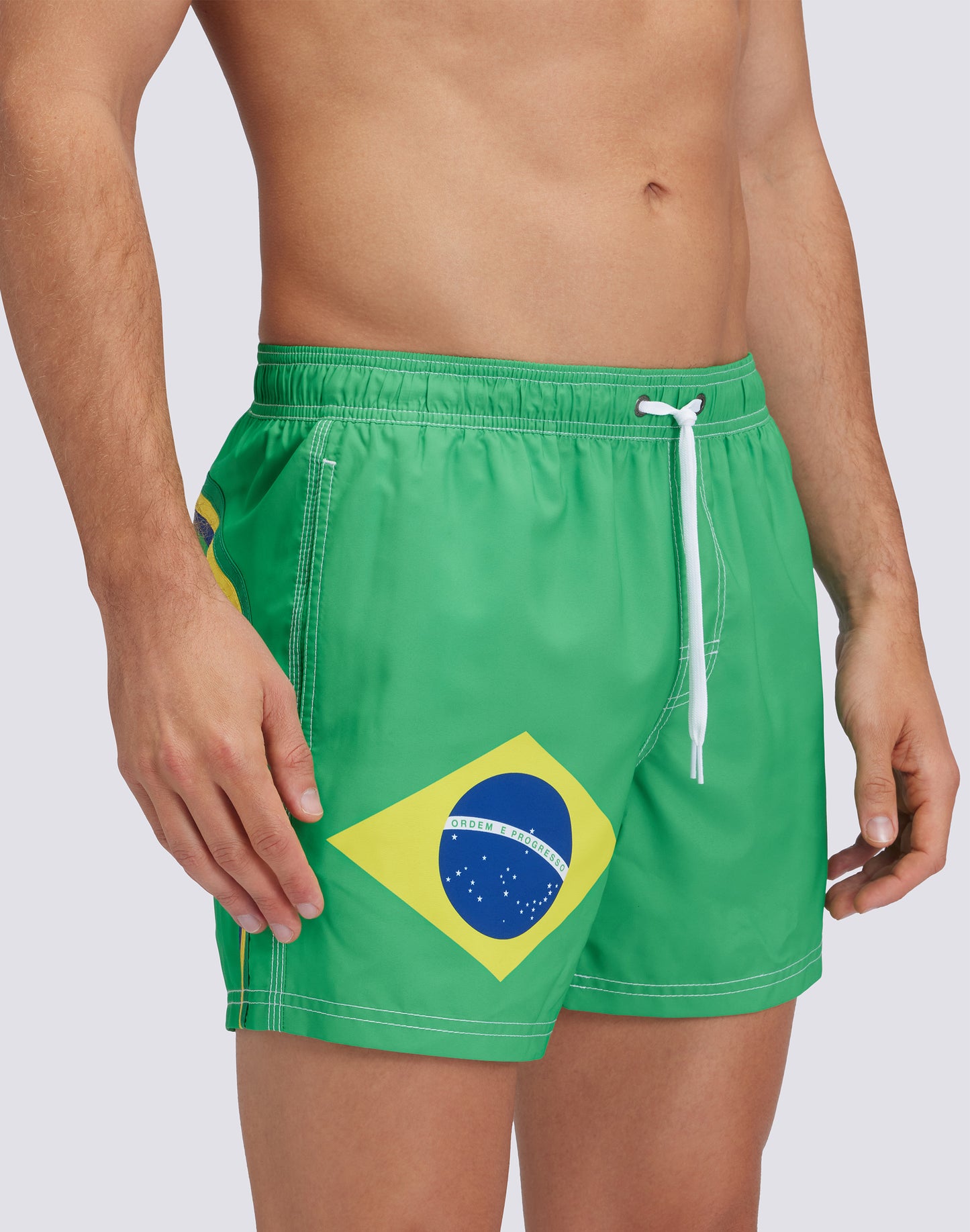 SHORT SWIM SHORTS WITH AN ELASTICATED WAISTBAND RECYCLED POLYESTER REPREVE® BRAZIL FLAG