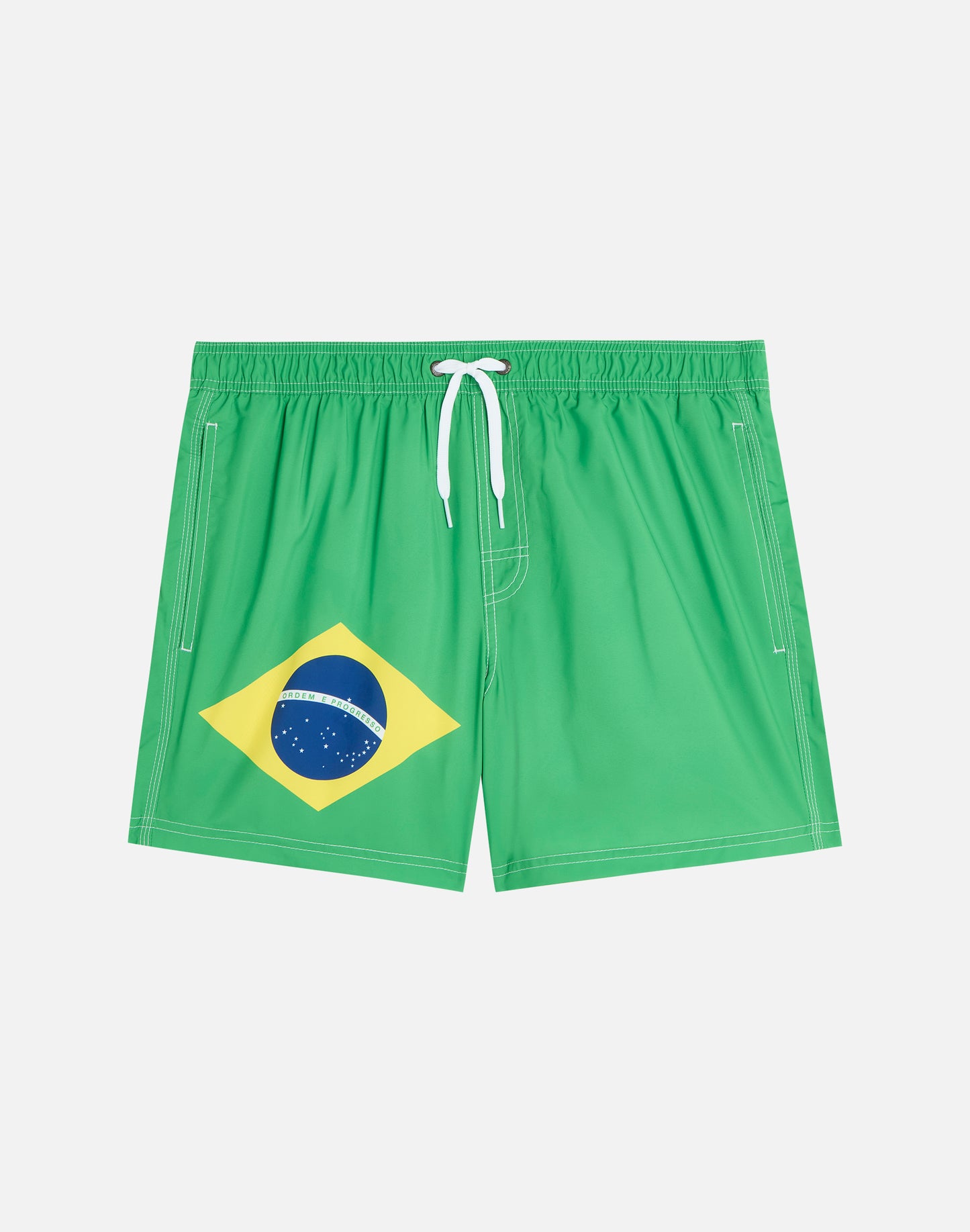 SHORT SWIM SHORTS WITH AN ELASTICATED WAISTBAND RECYCLED POLYESTER REPREVE® BRAZIL FLAG