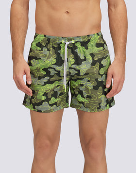 COSTUME DA BAGNO CORTO VITA ELASTICATA REPREVE® CON STAMPA INSIDE PALM