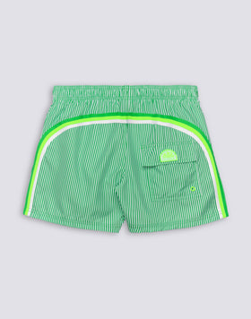 SHORT-LENGTH SWIMWEAR WITH ELASTICATED WAIST REPREVE® RECYCLED POLYESTER WITH JUICY STRIPE PRINT AND FRUIT EMBROIDERY