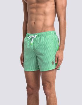 SHORT-LENGTH SWIMWEAR WITH ELASTICATED WAIST REPREVE® RECYCLED POLYESTER WITH JUICY STRIPE PRINT AND FRUIT EMBROIDERY