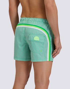 SHORT-LENGTH SWIMWEAR WITH ELASTICATED WAIST REPREVE® RECYCLED POLYESTER WITH JUICY STRIPE PRINT AND FRUIT EMBROIDERY