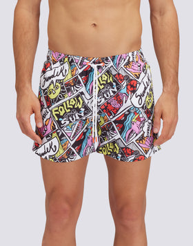 COSTUME DA BAGNO CORTO VITA ELASTICATA REPREVE® CON STAMPA FUMETTO