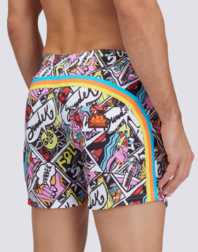 COSTUME DA BAGNO CORTO VITA ELASTICATA REPREVE® CON STAMPA FUMETTO