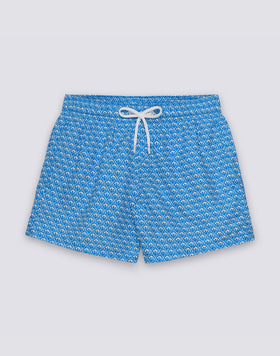 SHORT SWIMSHORTS WITH ELASTICATED WAIST REPREVE® RECYCLED POLYESTER WITH SUNSET MAIOLICA PRINT