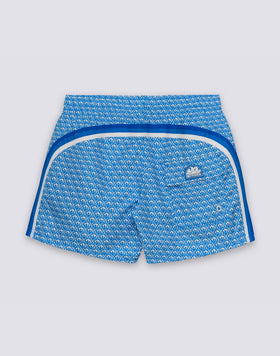 SHORT SWIMSHORTS WITH ELASTICATED WAIST REPREVE® RECYCLED POLYESTER WITH SUNSET MAIOLICA PRINT