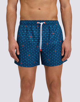 COSTUME DA BAGNO UOMO CORTO VITA ELASTICATA POLIESTERE RICICLATO REPREVE® CON STAMPA SUNCRAB